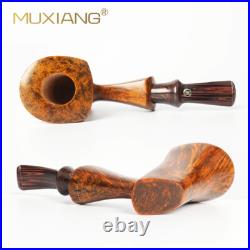 MUXIANG Briar Poker Tobacco Pipe Wooden Smooth Freehand Pipe Cumberland Stem