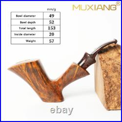 MUXIANG Briar Poker Tobacco Pipe Wooden Smooth Freehand Pipe Cumberland Stem