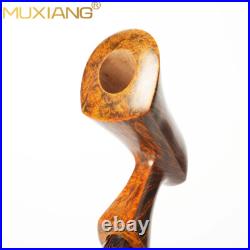 MUXIANG Briar Poker Tobacco Pipe Wooden Smooth Freehand Pipe Cumberland Stem