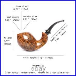 MUXIANG Briar Smooth Blowfish Pipe Handmade Wooden Tobacco Pipe 3MM Ebonite Stem