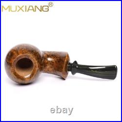 MUXIANG Briar Smooth Blowfish Pipe Handmade Wooden Tobacco Pipe 3MM Ebonite Stem