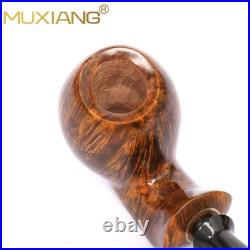 MUXIANG Briar Smooth Blowfish Pipe Handmade Wooden Tobacco Pipe 3MM Ebonite Stem