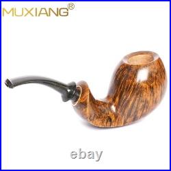 MUXIANG Briar Smooth Blowfish Pipe Handmade Wooden Tobacco Pipe 3MM Ebonite Stem