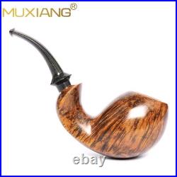 MUXIANG Briar Smooth Blowfish Pipe Handmade Wooden Tobacco Pipe 3MM Ebonite Stem