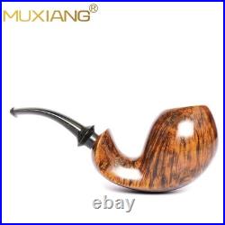 MUXIANG Briar Smooth Blowfish Pipe Handmade Wooden Tobacco Pipe 3MM Ebonite Stem