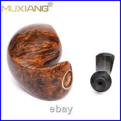 MUXIANG Briar Smooth Blowfish Pipe Handmade Wooden Tobacco Pipe 3MM Ebonite Stem