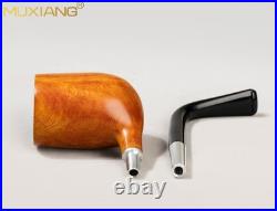 MUXIANG Briar Smooth Cavalier Pipe Handmade Freehand Tobacco Pipe Ebonite Stem