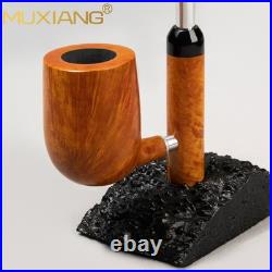 MUXIANG Briar Smooth Cavalier Pipe Handmade Freehand Tobacco Pipe Ebonite Stem