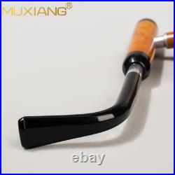 MUXIANG Briar Smooth Cavalier Pipe Handmade Freehand Tobacco Pipe Ebonite Stem
