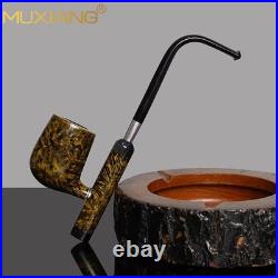 MUXIANG Briar Smooth Cavalier Pipe Handmade Freehand Tobacco Pipe Tyrolean Pipe