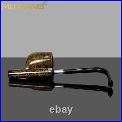 MUXIANG Briar Smooth Cavalier Pipe Handmade Freehand Tobacco Pipe Tyrolean Pipe