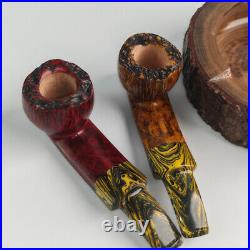 MUXIANG Briar Smooth Freehand Pipe Handmade Wooden Tobacco Pipe Vulcanite Stem