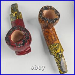 MUXIANG Briar Smooth Freehand Pipe Handmade Wooden Tobacco Pipe Vulcanite Stem