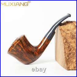MUXIANG Briar Smooth Freehand Pipe Wooden Tobacco Smoking Bent Cumberland Stem