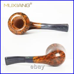 MUXIANG Briar Smooth Freehand Pipe Wooden Tobacco Smoking Bent Cumberland Stem