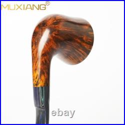 MUXIANG Briar Smooth Freehand Pipe Wooden Tobacco Smoking Bent Cumberland Stem