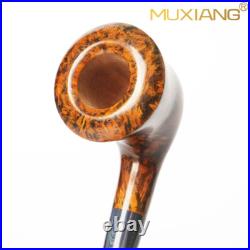 MUXIANG Briar Smooth Freehand Pipe Wooden Tobacco Smoking Bent Cumberland Stem