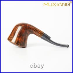 MUXIANG Briar Smooth Freehand Pipe Wooden Tobacco Smoking Bent Cumberland Stem