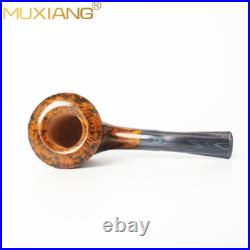 MUXIANG Briar Smooth Freehand Pipe Wooden Tobacco Smoking Bent Cumberland Stem