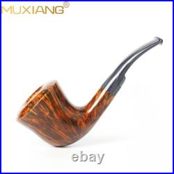 MUXIANG Briar Smooth Freehand Pipe Wooden Tobacco Smoking Bent Cumberland Stem