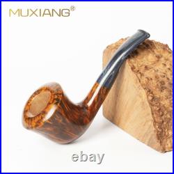 MUXIANG Briar Smooth Freehand Pipe Wooden Tobacco Smoking Bent Cumberland Stem