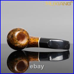 MUXIANG Briar Smooth Freehand Pipe Wooden Tobacco Smoking Pipe Cumberland Stem