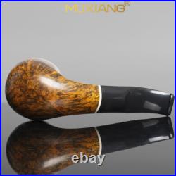 MUXIANG Briar Smooth Freehand Pipe Wooden Tobacco Smoking Pipe Cumberland Stem
