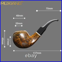 MUXIANG Briar Smooth Freehand Pipe Wooden Tobacco Smoking Pipe Cumberland Stem