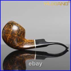 MUXIANG Briar Smooth Freehand Pipe Wooden Tobacco Smoking Pipe Cumberland Stem