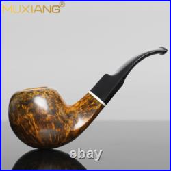 MUXIANG Briar Smooth Freehand Pipe Wooden Tobacco Smoking Pipe Cumberland Stem