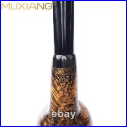 MUXIANG Briar Straight Billiard Tobacco Pipe Smooth Wooden Pipe 3mm Ebonite Stem