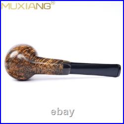 MUXIANG Briar Straight Billiard Tobacco Pipe Smooth Wooden Pipe 3mm Ebonite Stem