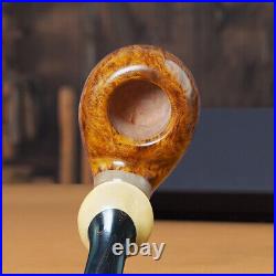 MUXIANG Briar Tobacco Pipe Handmade Egg Pipe Smooth Freehand Pipe Bent Stem