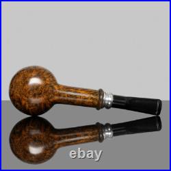 MUXIANG Briar Tobacco Pipe Smooth Pot Pipe Handmade Smoking Pipe Ebonite Stem