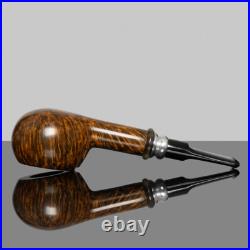 MUXIANG Briar Tobacco Pipe Smooth Pot Pipe Handmade Smoking Pipe Ebonite Stem