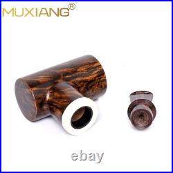 MUXIANG Briar Tobacco Pipe Wooden Poker Pipe Smooth Volcano Pipe Ebonite Stem