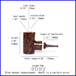 MUXIANG Briar Tobacco Pipe Wooden Poker Pipe Smooth Volcano Pipe Ebonite Stem