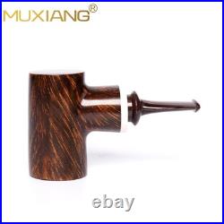 MUXIANG Briar Tobacco Pipe Wooden Poker Pipe Smooth Volcano Pipe Ebonite Stem