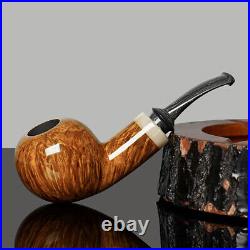 MUXIANG Briar Tomato Tobacco Pipe Handmade Smooth Wooden Freehand Pipe Horn Ring