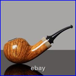 MUXIANG Briar Tomato Tobacco Pipe Handmade Smooth Wooden Freehand Pipe Horn Ring