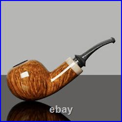 MUXIANG Briar Tomato Tobacco Pipe Handmade Smooth Wooden Freehand Pipe Horn Ring