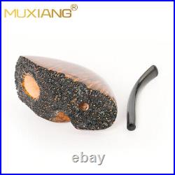MUXIANG Briar Vest Pocket Tobacco Pipe Wooden Smooth Smoking Pipe Ebonite Stem