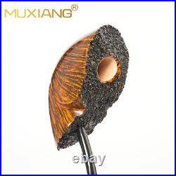 MUXIANG Briar Vest Pocket Tobacco Pipe Wooden Smooth Smoking Pipe Ebonite Stem