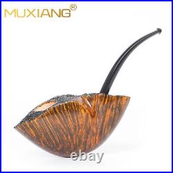 MUXIANG Briar Vest Pocket Tobacco Pipe Wooden Smooth Smoking Pipe Ebonite Stem