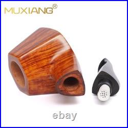 MUXIANG Briar Volcano Pipe 9mm Smooth Wooden Freehand Tobacco Pipe Vulcanit Stem