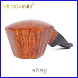 MUXIANG Briar Volcano Pipe 9mm Smooth Wooden Freehand Tobacco Pipe Vulcanit Stem