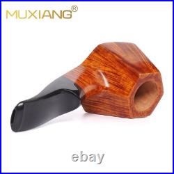 MUXIANG Briar Volcano Pipe 9mm Smooth Wooden Freehand Tobacco Pipe Vulcanit Stem