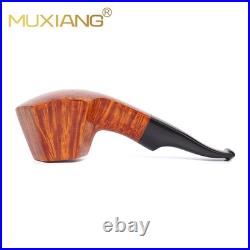 MUXIANG Briar Volcano Pipe 9mm Smooth Wooden Freehand Tobacco Pipe Vulcanit Stem
