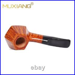 MUXIANG Briar Volcano Pipe 9mm Smooth Wooden Freehand Tobacco Pipe Vulcanit Stem