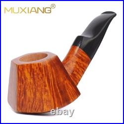 MUXIANG Briar Volcano Pipe 9mm Smooth Wooden Freehand Tobacco Pipe Vulcanit Stem